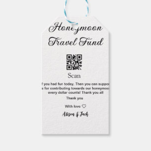 Étiquettes-cadeau Caisse de lune de miel scannez le code QR ajouter