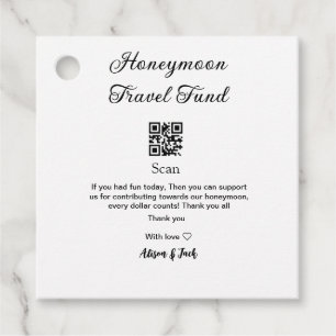 Étiquettes Cadeau Caisse de lune de miel scannez le code QR ajouter