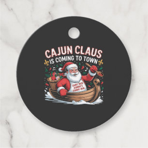 Étiquettes Cadeau Cajun Clause arrive en ville pour Noël Krampus