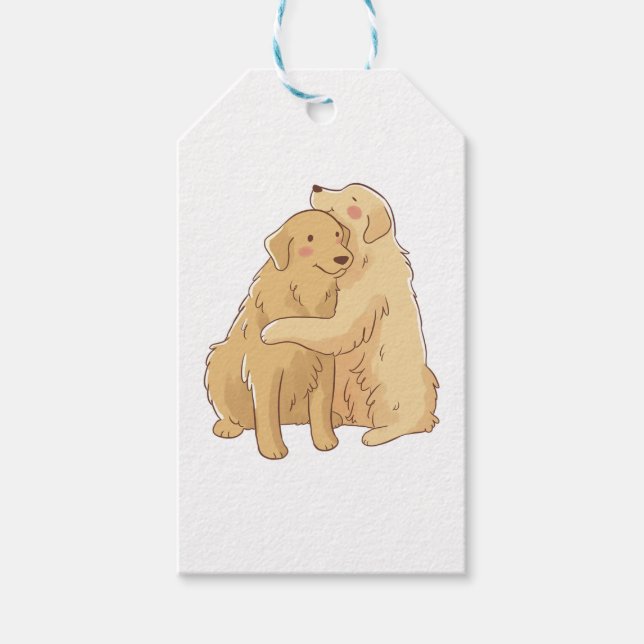 Étiquettes-cadeau Câlins de Golden Retriever    (Devant)