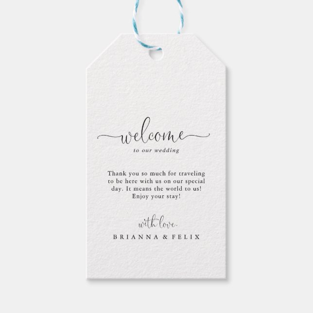 Étiquettes-cadeau Calligraphie Aimer Mariage de script fantaisie Bie (Devant)