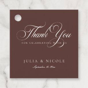 Étiquettes Cadeau Calligraphie de mariage classique écriture anglais