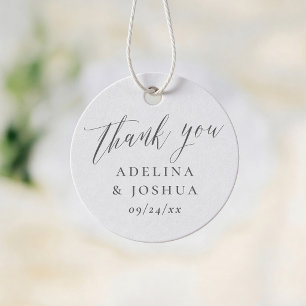 Étiquettes Cadeau Calligraphie de remerciement de mariage minimalist