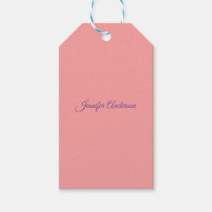 Étiquettes-cadeau Calligraphie Elégant Pastel Rouge Nom personnalisé