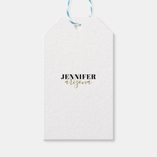 Étiquettes-cadeau Calligraphie Élégant Simple Ajouter Votre Nom