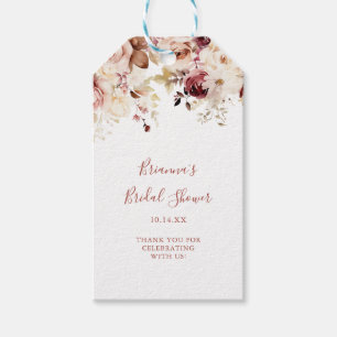 Étiquettes-cadeau Calligraphie Fête des mariées florale gracieuse