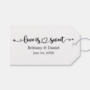 Étiquettes-cadeau Calligraphie L'Amour Du Coeur Est Un Mariage Sucré