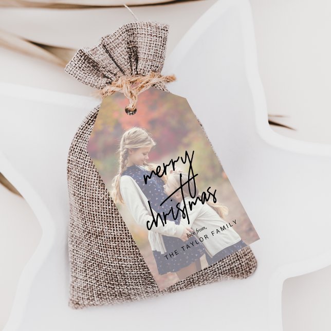 Étiquettes-cadeau Calligraphie lunaire | Cadeau de Noël photo dénatu (Créateur téléchargé)