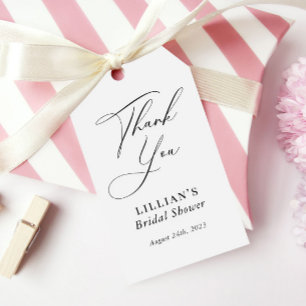 Étiquettes-cadeau Calligraphie moderne Fête des mariées noir et blan