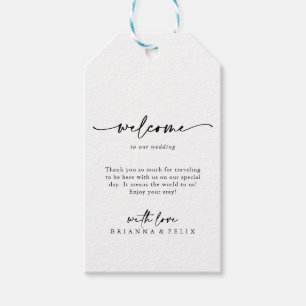 Étiquettes-cadeau Calligraphie Moderne Mariage élégant Bienvenue
