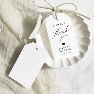 Étiquettes-cadeau Calligraphie moderne Un Merci doux Graduation
