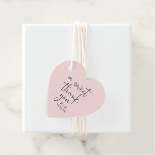 Étiquettes Cadeau Calligraphie rose Merci Mariage Favor Tags