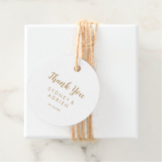 Étiquettes Cadeau Calligraphie simple|Merci Mariage or