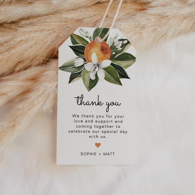 Étiquettes-cadeau Calliope - Aquarelle Orange Blossants (Créateur téléchargé)