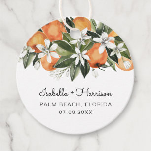 Étiquettes Cadeau Calliope - Aquarelle Orange Blossom
