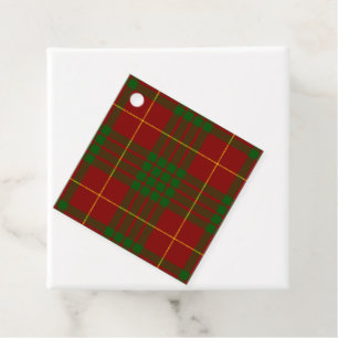 Étiquettes Cadeau Cameron tartan rouge vert plaid