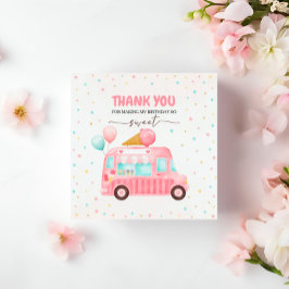Étiquettes Cadeau Camion à glace rose Voici l'anniversaire de la Sco
