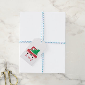 Étiquettes-cadeau Camion rouge avec sapin de Noël