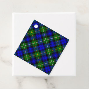 Étiquettes Cadeau Campbell tartan bleu vert plaid