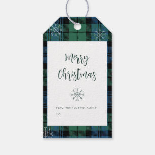 Étiquettes-cadeau Campé Festif Famille Campbell Tartan