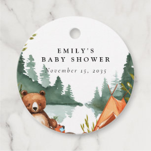 Étiquettes Cadeau Camping Mountain Baby shower rustique