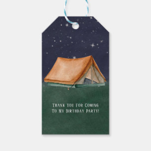 Étiquettes-cadeau Campout Sleepover Boy Birthday Party Merci