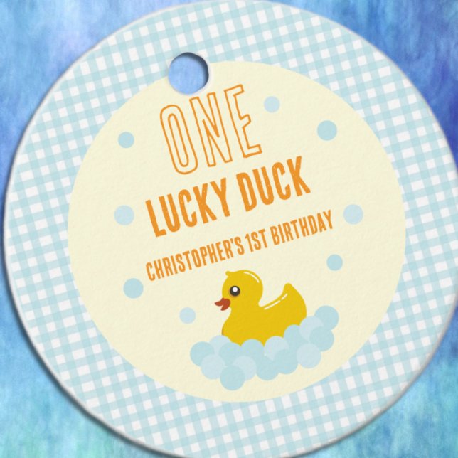 Étiquettes Cadeau Canard 1er anniversaire (Créateur téléchargé)