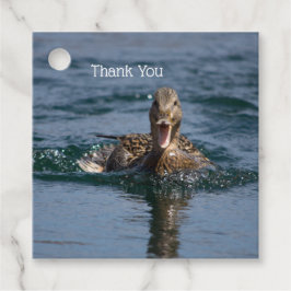 Étiquettes Cadeau Canard avec bec ouvert
