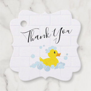 Étiquettes Cadeau Canard en caoutchouc