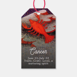 Étiquettes-cadeau Cancer le crabe signe zodiaque fête d'anniversaire