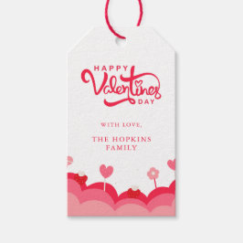 Étiquettes-cadeau Candy Love Heureuse Sainte-Valentin rouge et rose