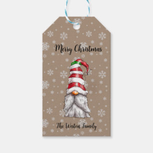 Étiquettes-cadeau Candy Stripe Gnome