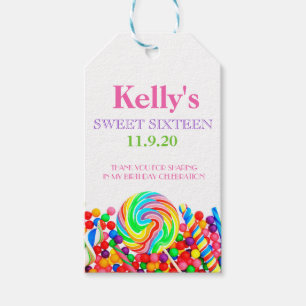Étiquettes-cadeau Candyland Candy thème Sweet 16 Faveur   Balises ca