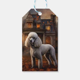 Étiquettes-cadeau Caniche Halloween Épouvantable