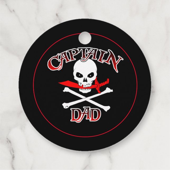 Étiquettes Cadeau Capitaine papa (Dos)