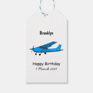 Étiquettes-cadeau Caricature d'avion à voilure fixe