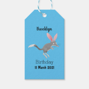 Étiquettes-cadeau Caricature de bilby australien très heureuse