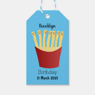 Étiquettes-cadeau Caricature de frites Cute kawaii fast food