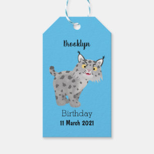 Étiquettes-cadeau Caricature de lynx de lynx de lynx