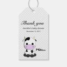 Caricature de vache mignonne baby shower pois merc