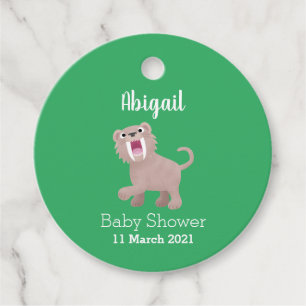 Étiquettes Cadeau Caricature du tigre mignon Saber Toothed Smilodon