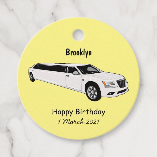 Étiquettes Cadeau Caricature limousine (Devant)