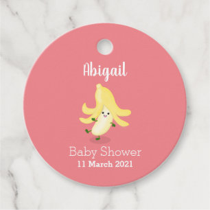 Étiquettes Cadeau Caricature sur la banane de Cute kawaii