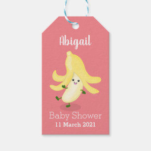 Étiquettes-cadeau Caricature sur la banane de Cute kawaii