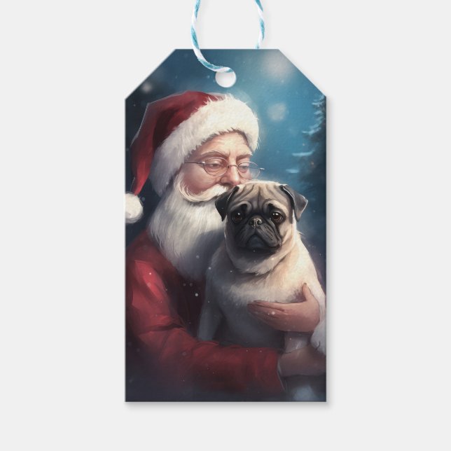 Étiquettes-cadeau Carlin Avec Noël Festif Du Père Noël (Devant)