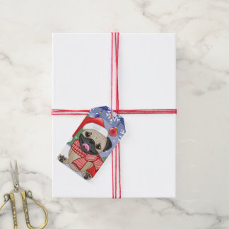 Étiquettes-cadeau Carlin d'hiver et de Noël