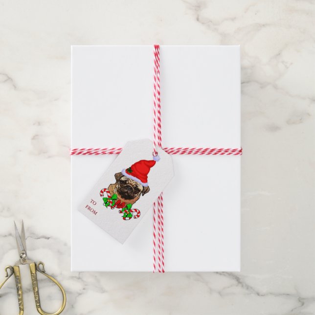 Étiquettes-cadeau Carlin Noël JEUX (Avec de la ficelle)