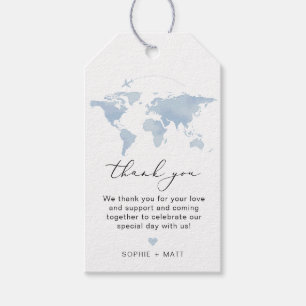 Étiquettes-cadeau CARMEN Carte Bleue Voyage Aventure Merci Favor