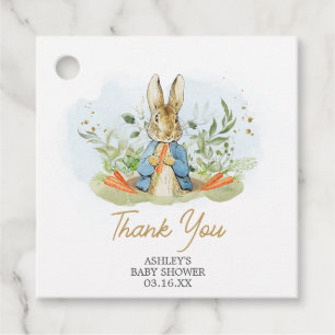 Étiquettes Cadeau Carré Baby shower Blue Peter Rabbit