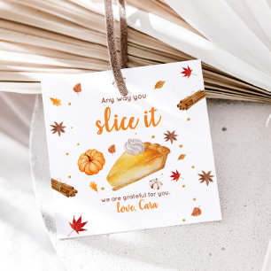 Étiquettes Cadeau Carré de Bon thanksgiving citrouille
